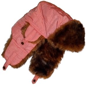 Mossimo Supply Co. Pink Quilted Womens Trapper Bomber Hat Faux Fur Trim Size: OS